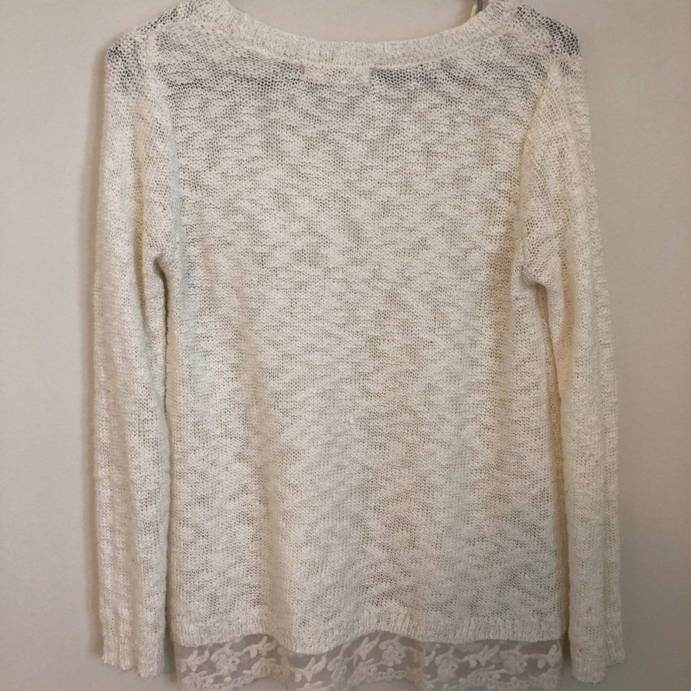 White Lace Knit Sweater - Picture 2 of 3